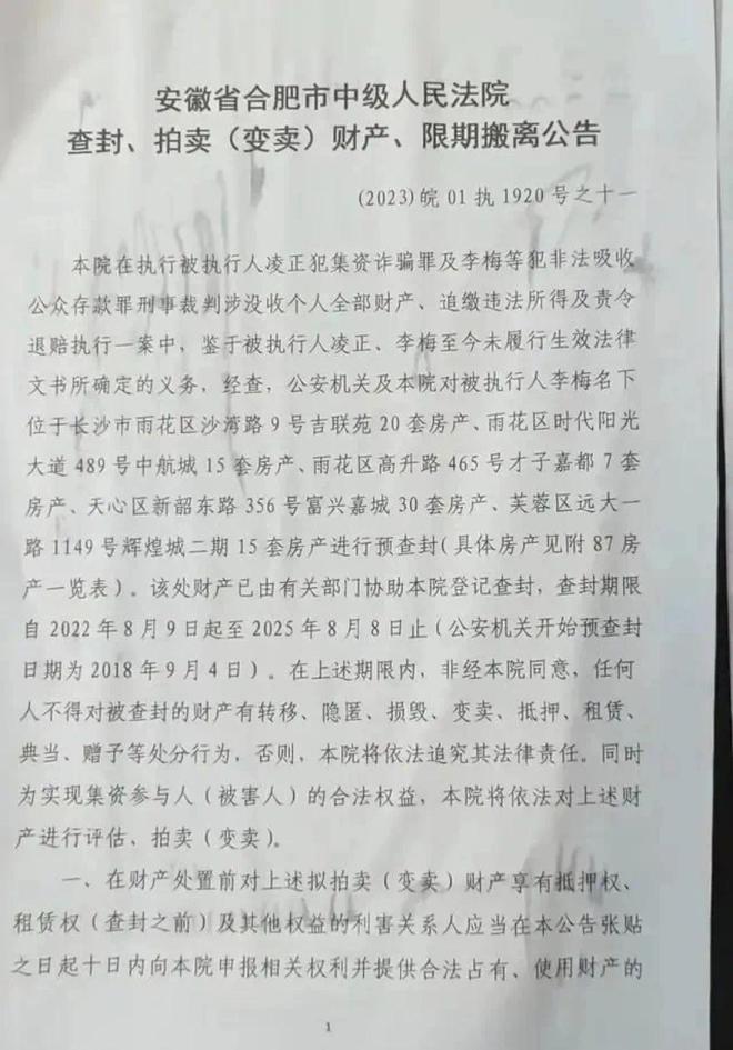 賭波:郃肥女子李梅在長沙坐擁87套房,因涉罪被查封,正式被法院掛網待拍賣